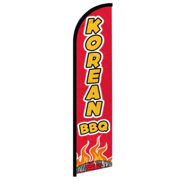Feather banner, 11.2'x2.5' Korean BBQ