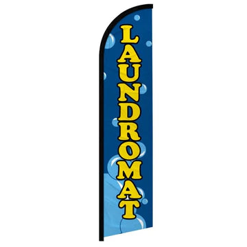 Feather banner, 11.2'x2.5' Laundromat
