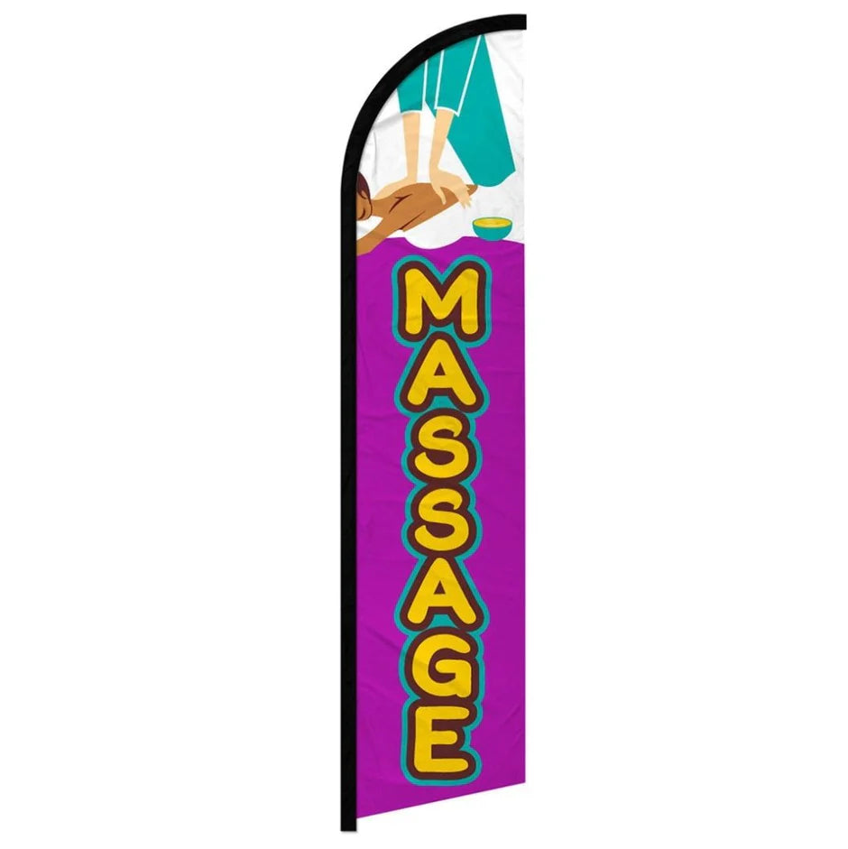 Feather banner, 11.2'x2.5' Massage