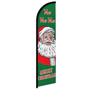 Feather banner, 11.2'x2.5' Merry Christmas hoho