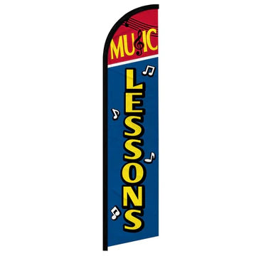 Feather banner, 11.2'x2.5' Music Lessons