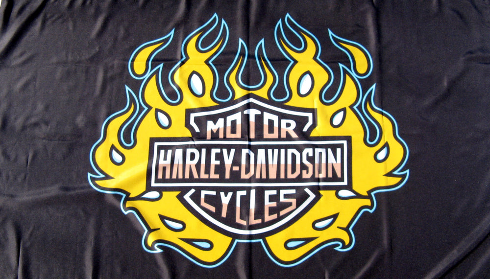 Harley W Flames Flag