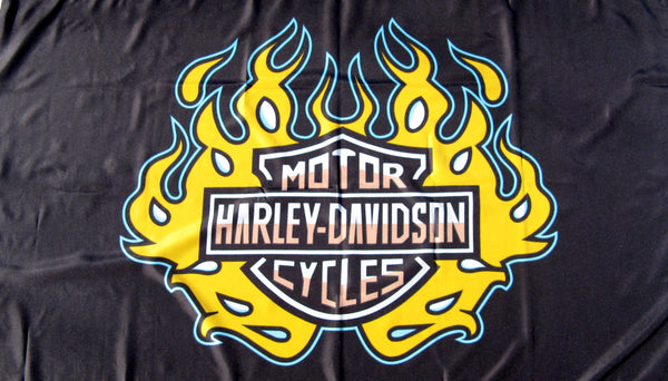 Harley W Flames Flag