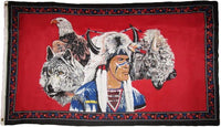 Indian Eagle Wolf Buffalo Flag
