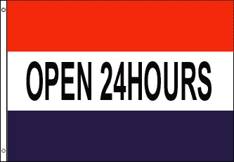 Open 24 Hours Flag