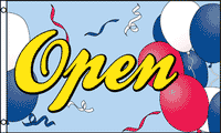 Open, Balloons Flag