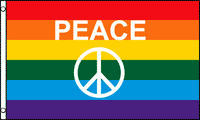 Pride, Rainbow Peace Sign Pride Flag