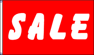 Sale, Red White Flag