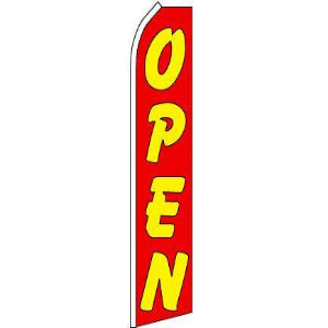Open, Red, Yellow Blade Banner 11.5'x2.5'