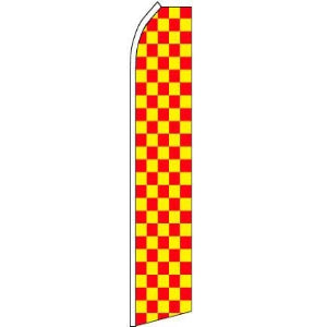 Checkered, Red, Yellow Blade Banner 11.5'x2.5'