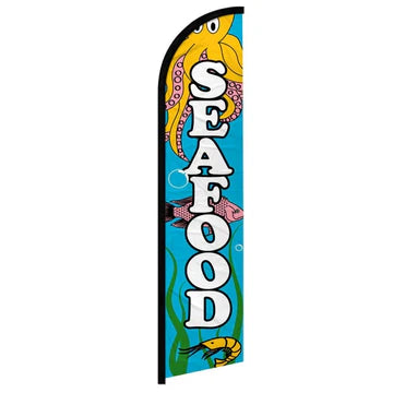 Feather banner, 11.2'x2.5' Seafood