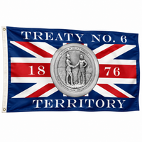 Treaty No. 6 Territory Flag 3 x 6 nylon with 1876 design and central treaty medallion