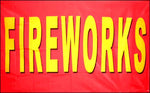 Fireworks on Red Background 36"x 60"