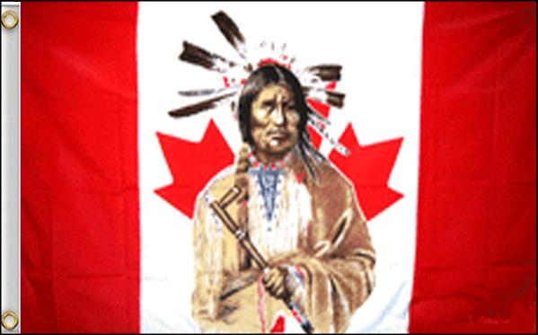 First Nation Woman on Maple Leaf 36"x 60"