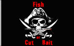 Pirate Fish or Cut Bait 36"x 60" Flag