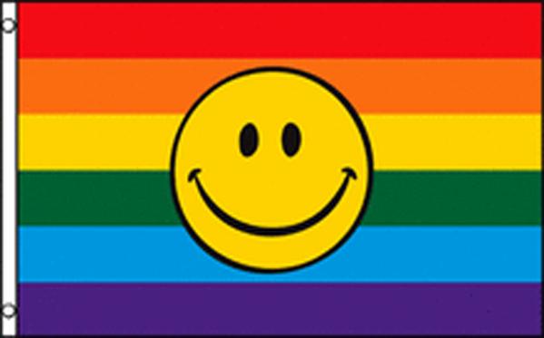 Rainbow Happy Face 36"x60"