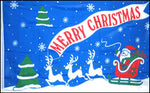 Blue Christmas Greeting w- Sleigh 36"x 60"