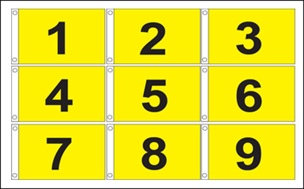 Golf Flag Set #1-9 14"x 20" (Yellow)