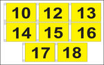 Golf Flag Set #10-18 - 14"x 20" (Yellow)