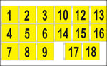 Golf Flag Set #1-18 - 14"x 20" (Yellow)