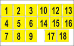 Golf Flag Set #1-18 - 14"x 20" (Yellow)
