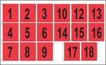 Golf Flag Set #1-18 - 14"x 20" (Red)