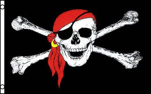 Pirate Skull with Red Scarf