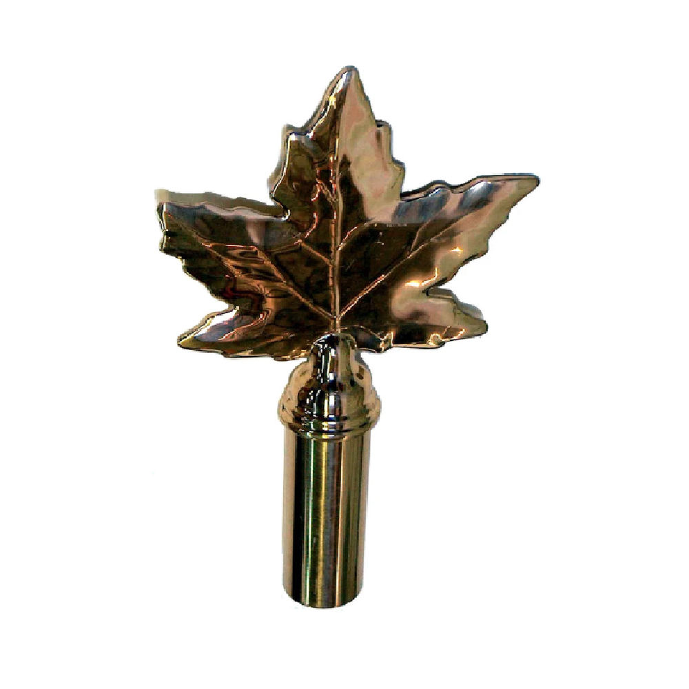 Maple Leaf Brass Finial Pole Top