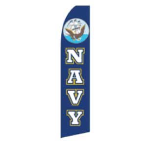 USA, Navy Feather Banner 11.5'x2.5'