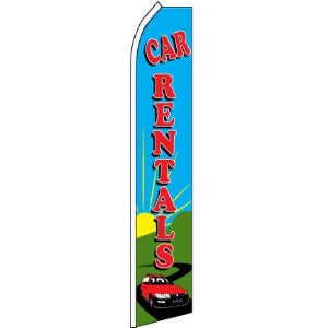 Car Rentals Feather Banner 11.5'x2.5'
