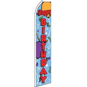 Happy Birthday Feather Banner 11.5'x2.5'