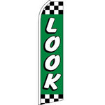 Look, Green Feather Banner 11.5'x2.5'