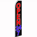 Open, 24/7 Feather Banner 11.5'x2.5'