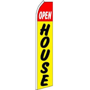 Open House, Yellow Feather Banner 11.5'x2.5'