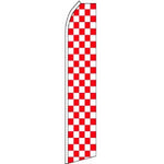 Checkered, Red, White Feather Banner 11.5'x2.5'