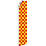 Checkered, Red, Yellow Feather Banner 11.5'x2.5'