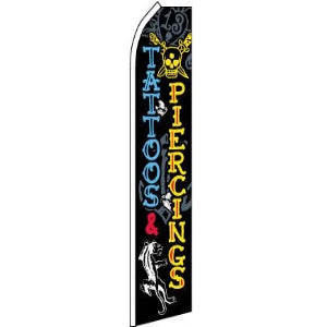 Tattoos & Piercings Feather Banner 11.5'x2.5'