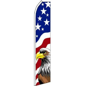 USA, Eagle Feather Banner 11.5'x2.5'