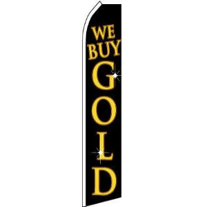 We Buy Gold, Black Feather Banner 11.5'x2.5'