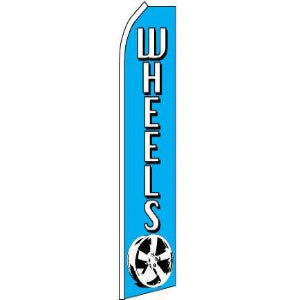 Wheels, Blue Feather Banner 11.5'x2.5'
