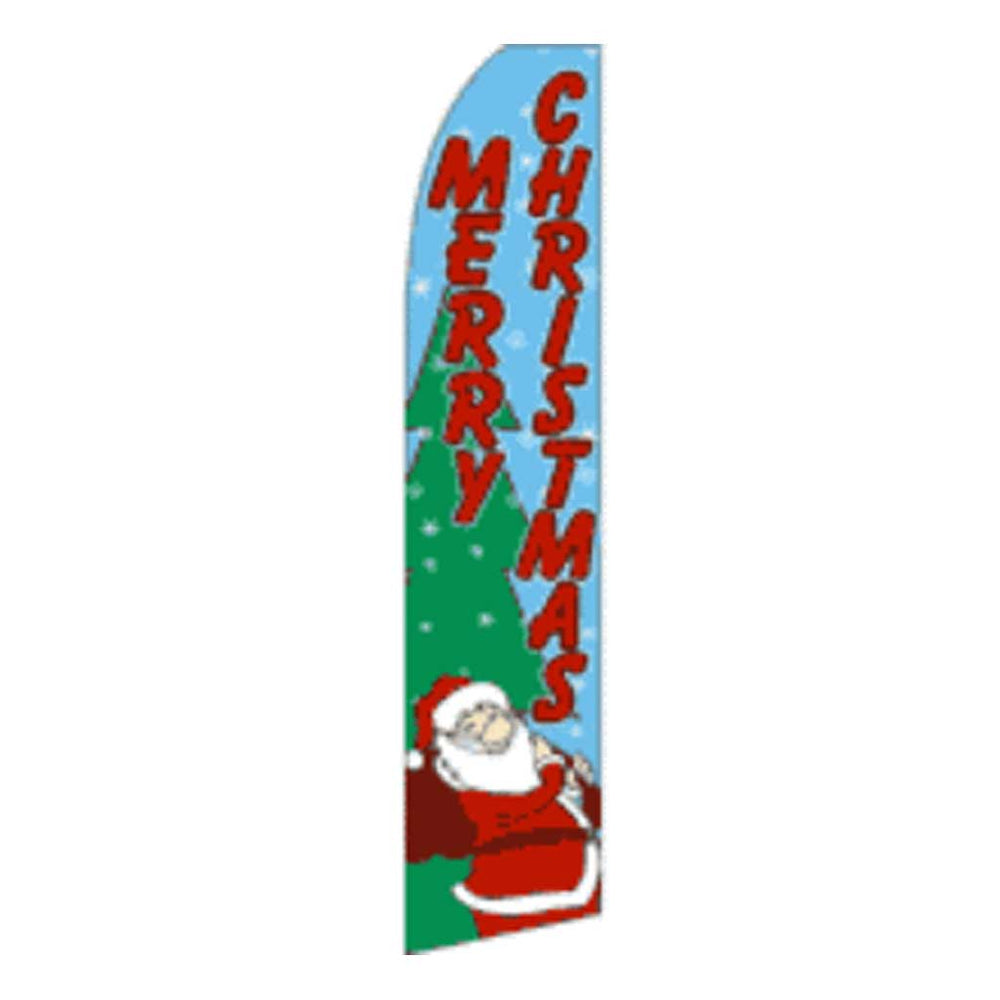 Merry Christmas Feather Banner 11.5'x2.5'
